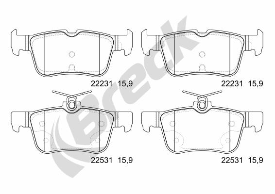 Set placute frana,frana disc 22531 00 702 00 BRECK